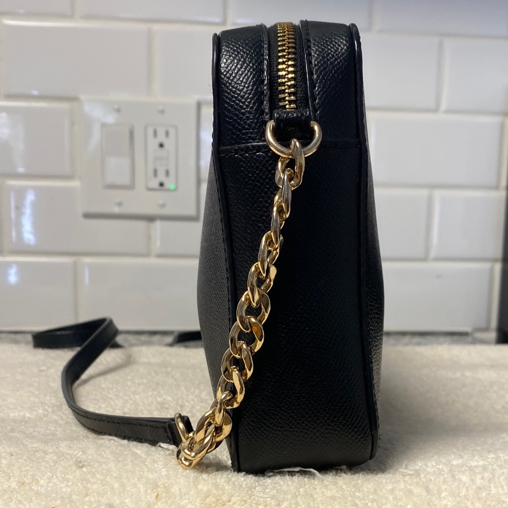 Michael Kors Black Crossbody Bag with Gold Accents - Picture 4 of 10